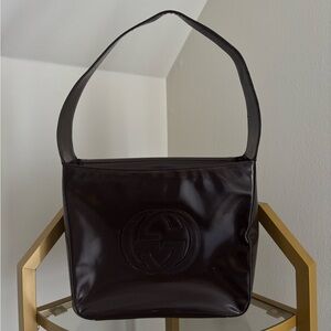 Gucci Vintage Brown Leather Shoulder Bag